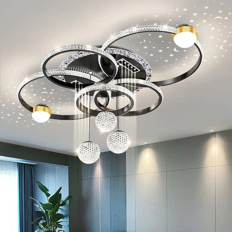 Acrylic Chandelier – Modern Minimalist Dimmable LED for Dining Room, Living Room, Foyer | Seraphine Halo by Evenlyr