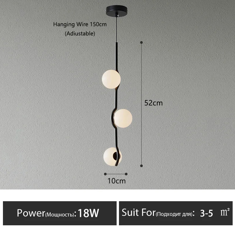 Glass Globe Chandelier – Modern LED for Bedroom & Bedside, Dining Room & Kitchen | Seren Glow by Evenlyr