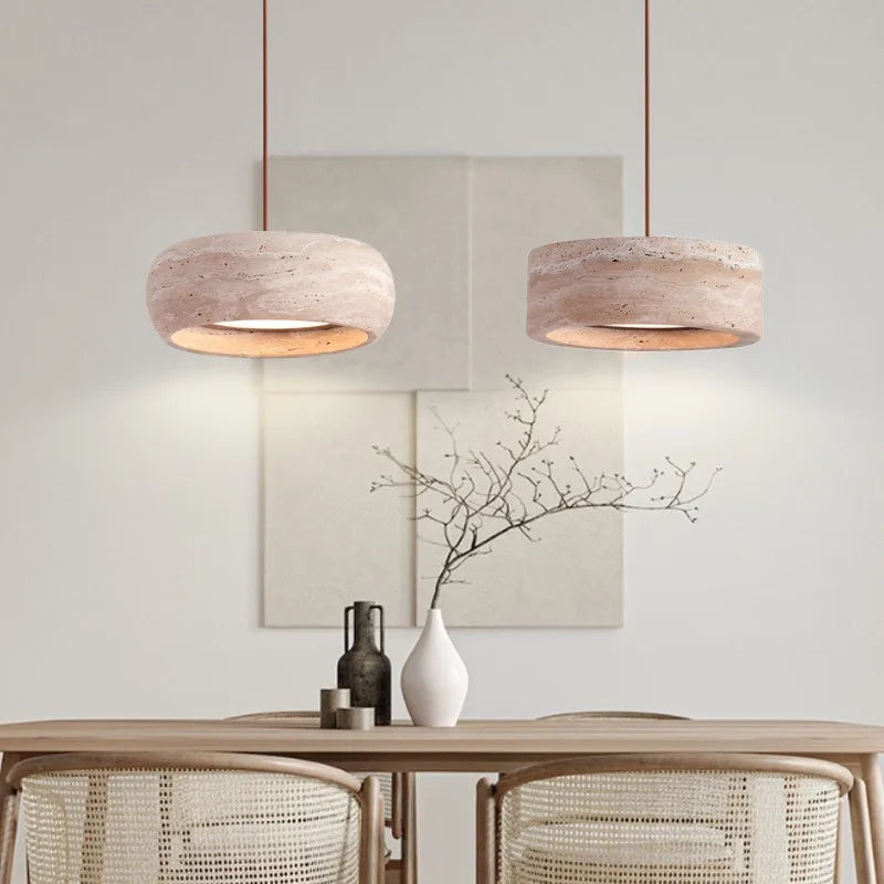 Ysola Veil Travertine Pendant Light – product view 2