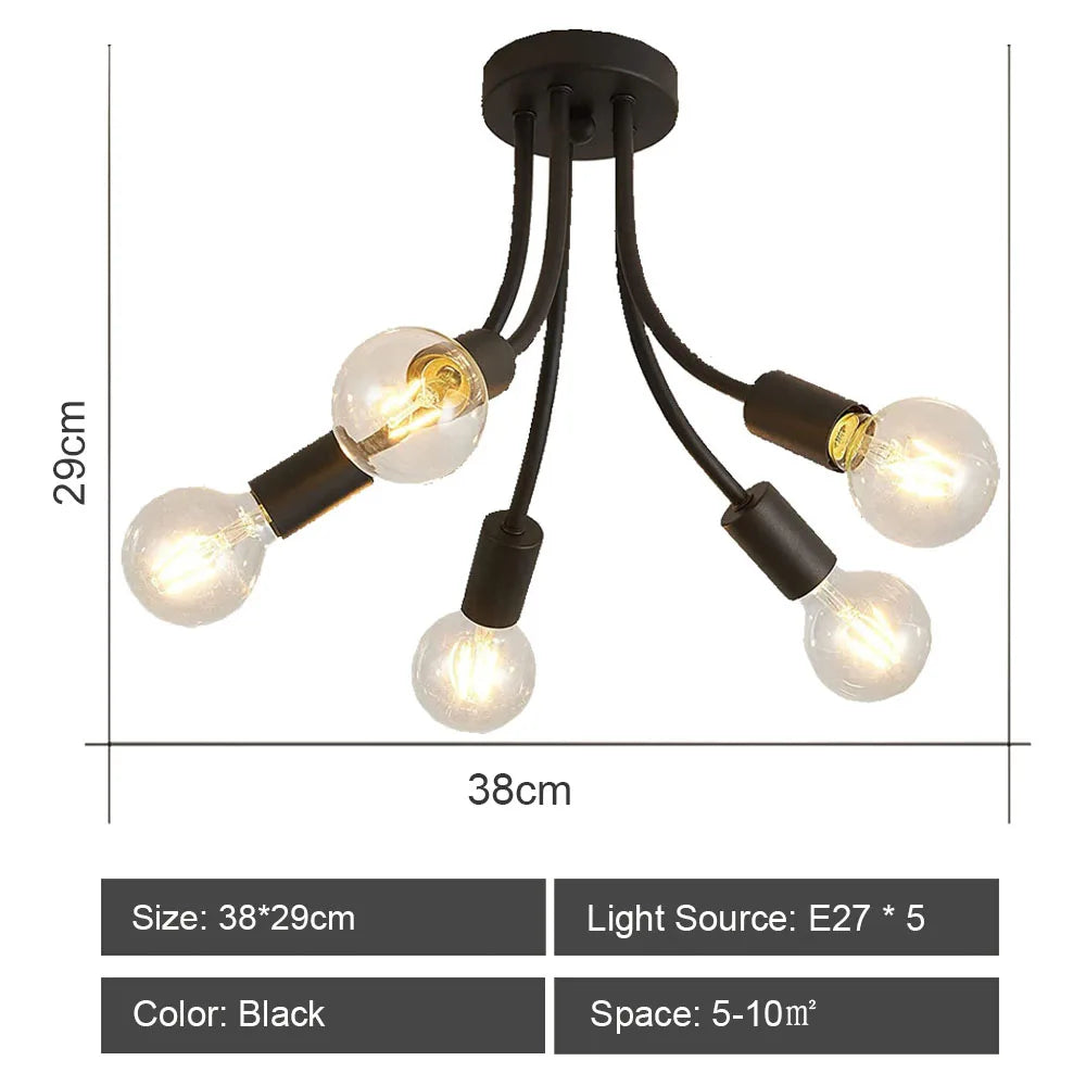 Quintara Flush Mount Modern Chandelier for Dining Room – Vintage