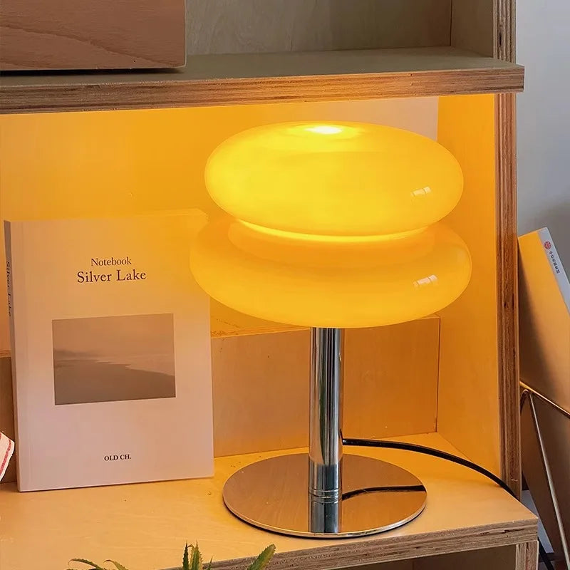 Ceramic & Glass Table Lamp – Nordic Modern Dimmable LED for Bedside, Desk & Office, Restaurant Table | Ilyra Petal by Evenlyr