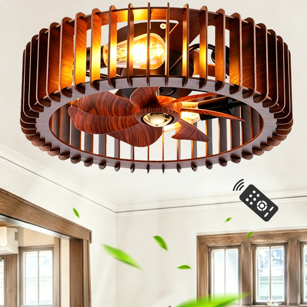 Tivoli Low Profile Ceiling Fan with Light for Low-Ceiling Bedroom – Enclosed Design