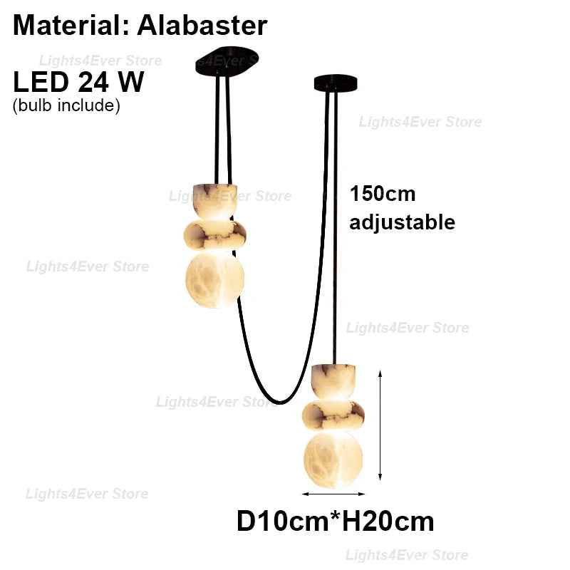 Luma Beam Alabaster Chandelier – Dimmable – product detail 14