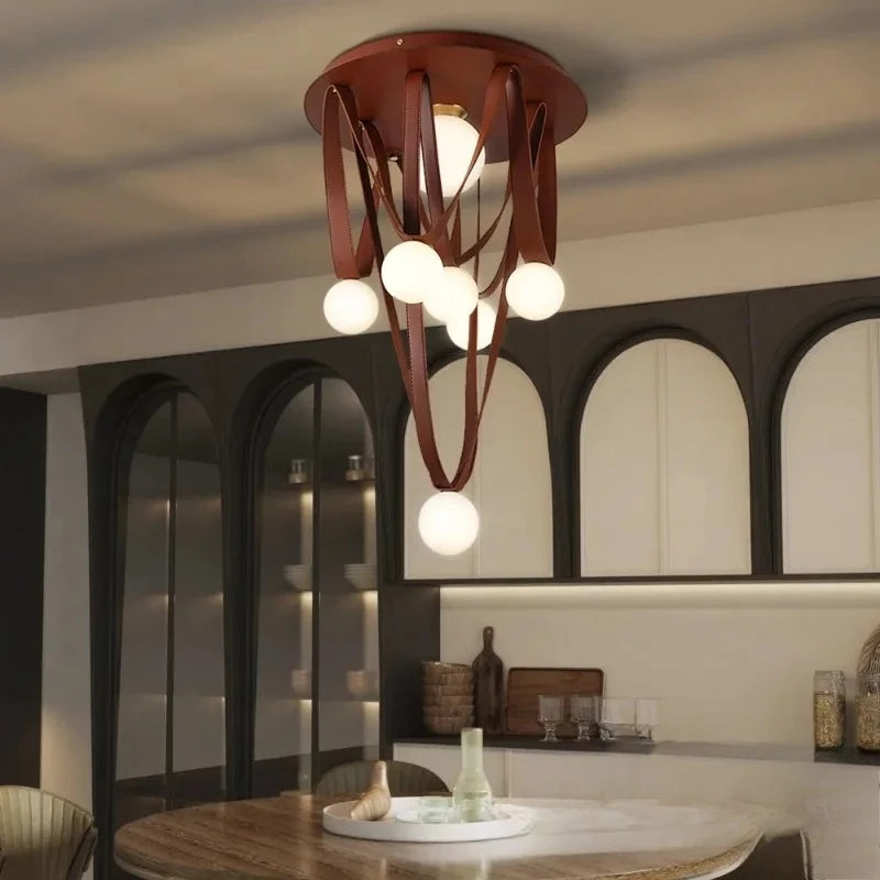 Glass Chandelier – Nordic Modern Dimmable LED for Dining Room, Living Room, Foyer | Jessamine Arc by Evenlyr