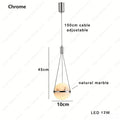 Elara Grove Natural Marble Pendant Light – Dimmable – product detail 10