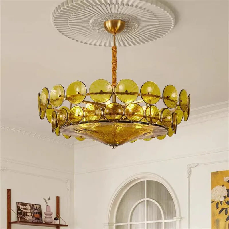 Murano-Style Glass Chandelier – Mid-Century for Dining Room, Living Room, Bedroom | Elowen Halo by Evenlyr