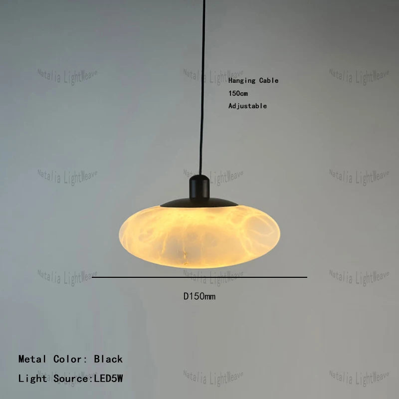 Zorin Halo Alabaster Pendant Light – product view 13