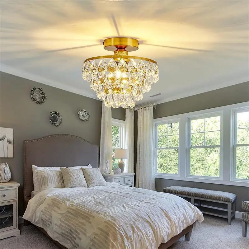 Firenze French Crystal Semi-Flush Ceiling Light for Hallway – detail view 2