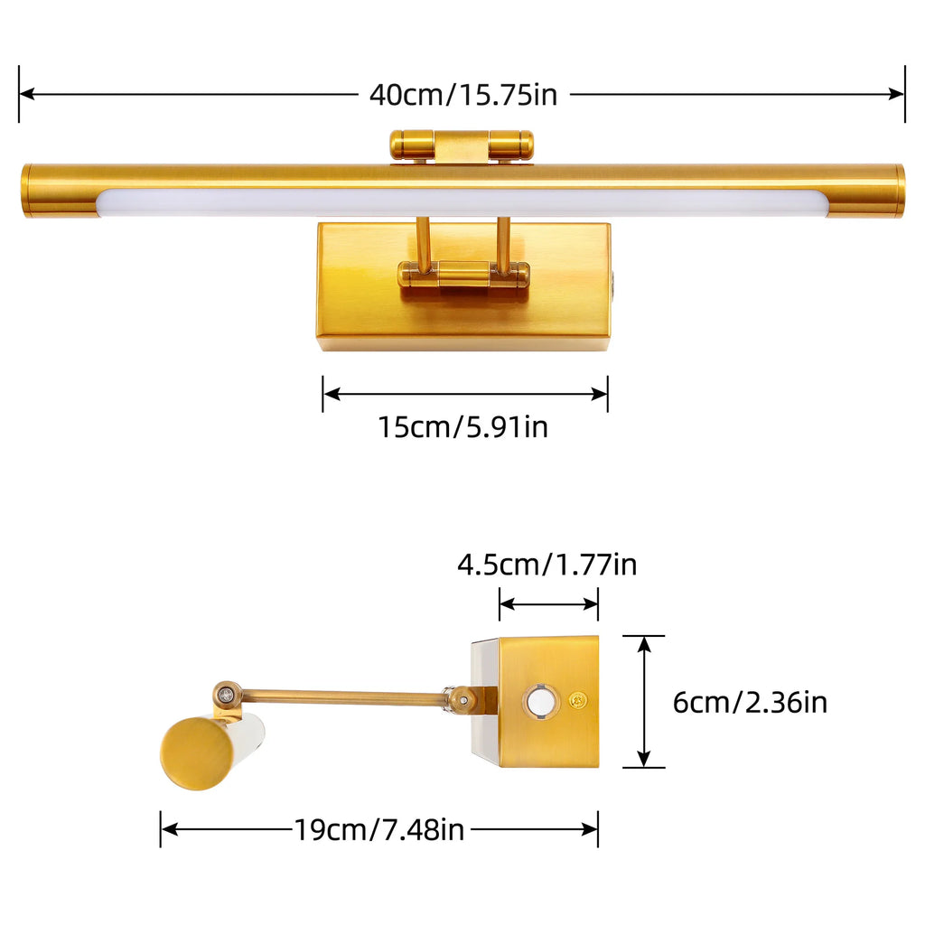 Metal LED Bathroom Vanity & Mirror Light – Modern LED for Bathroom, Gallery & Artwork | Lucera Contour by Evenlyr
