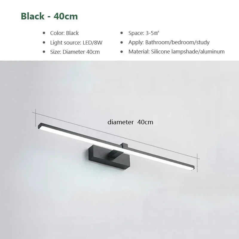 Ginevra Aluminum LED Bathroom Mirror Light for Vanity Area