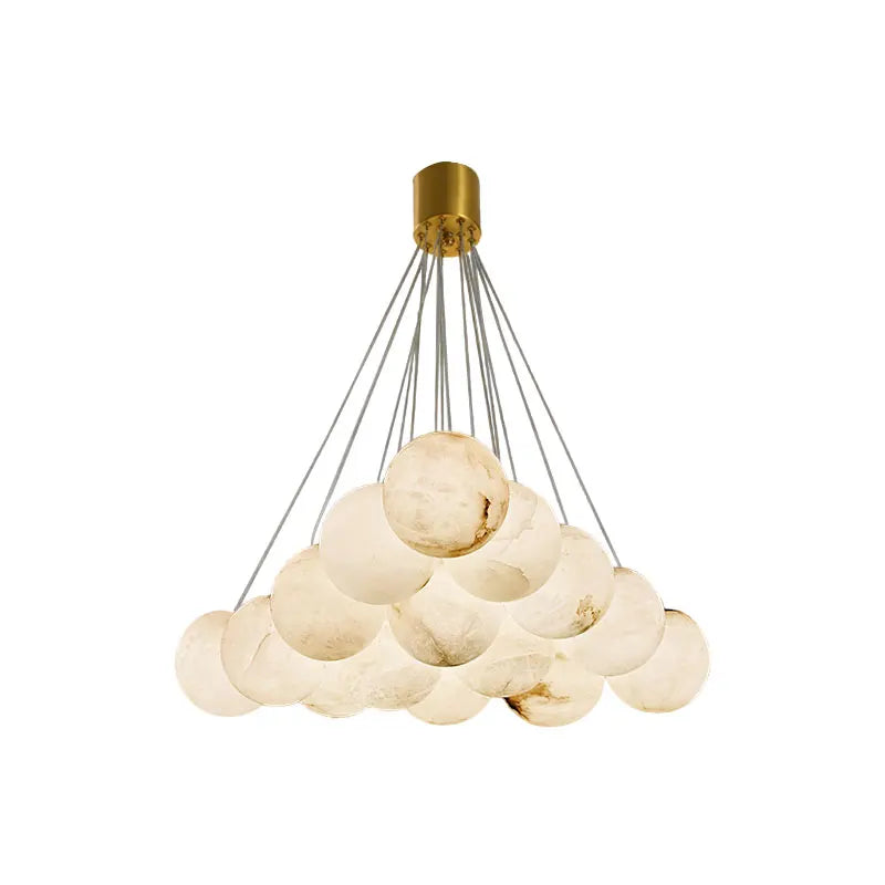 Alabaster & Marble Chandelier – Art Deco Dimmable LED for Living Room, Dining Room, Foyer | Bellara Line by Evenlyr