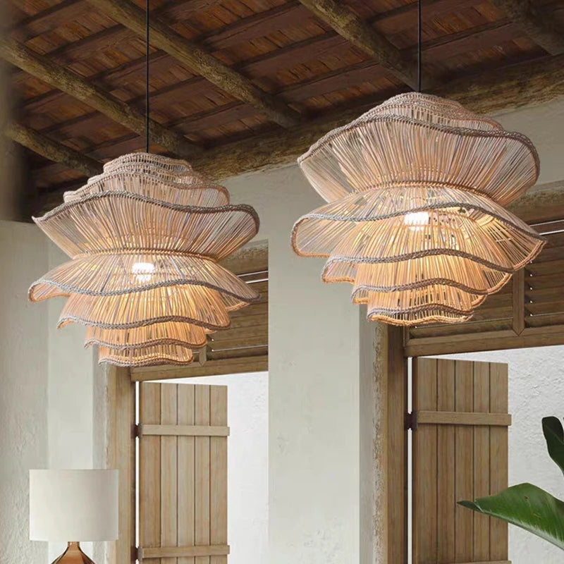 Wabi-Sabi Wood Orb Chandelier – product view