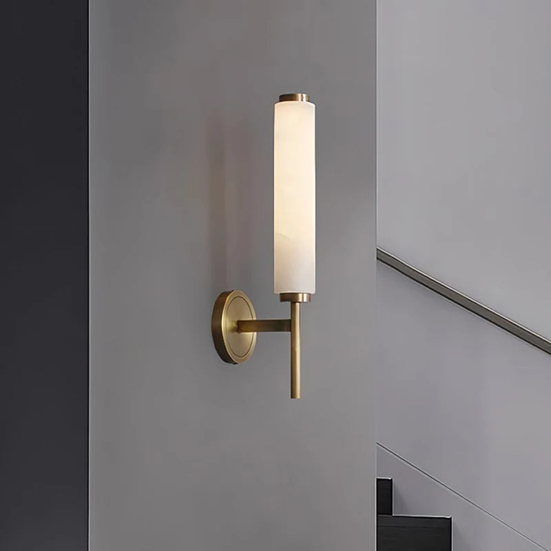 Ayla Orbit Natural Marble Wall Sconce – Vintage – product detail 2