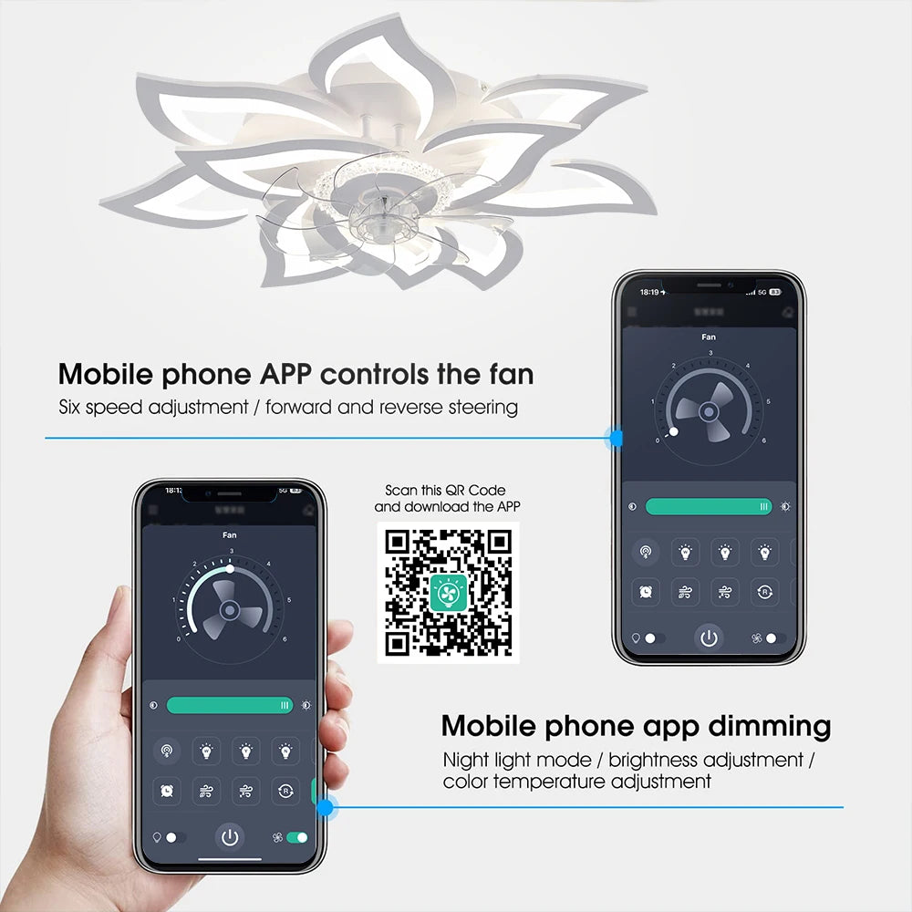 Merano LED Ceiling Fan Light for Dining Room – Remote Control – detail view 3