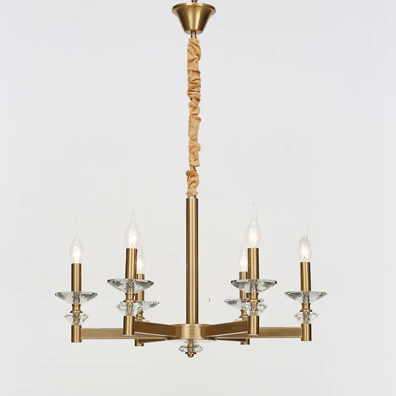 Glass & Crystal Chandelier – European Classic Dimmable LED for Dining Room, Living Room, Bedroom | Isolde Arc by Evenlyr