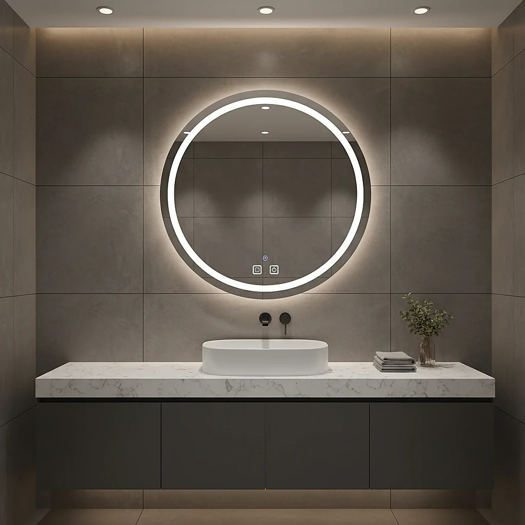 Fiora Halo Dimmable Aluminum Indoor Light – Modern Aluminum Dimmable Indoor Lighting for Bathroom