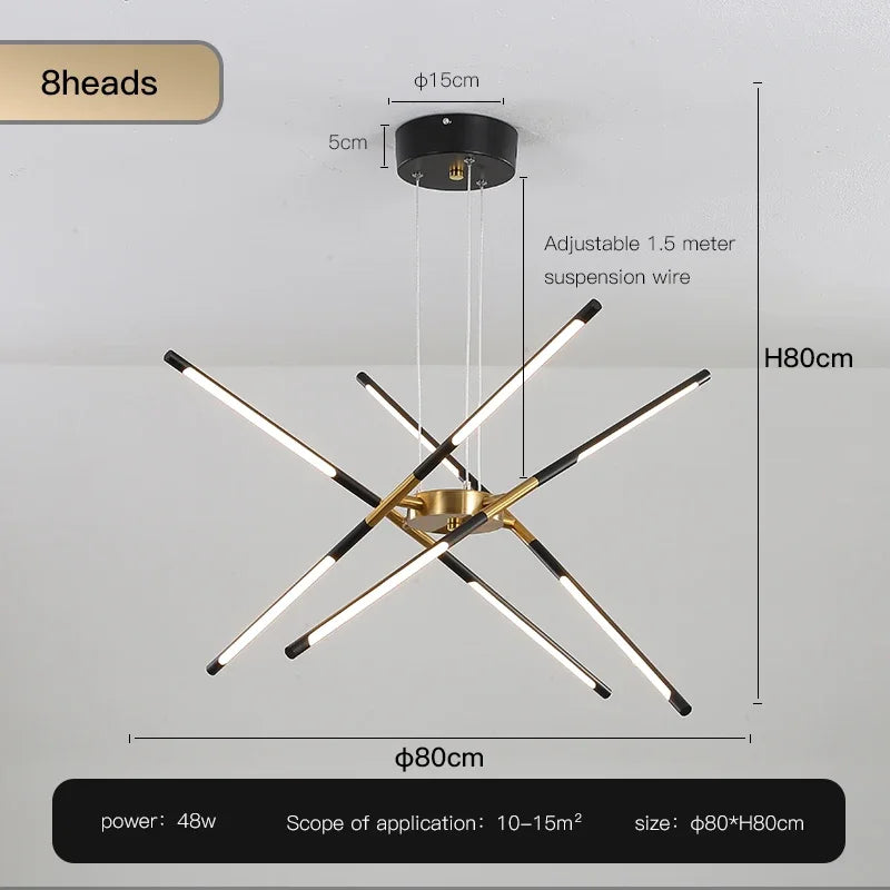 Metal Chandelier – Nordic LED for Bedroom & Bedside, Living Room, Dining Room & Kitchen | Seren Crest by Evenlyr