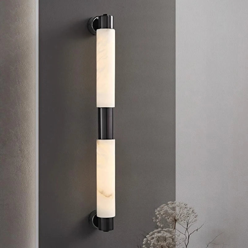 Evania Halo Marble Wall Sconce – Modern Marble Wall Sconces for Dining Room