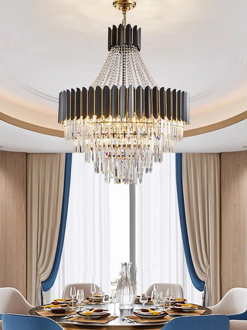 Crystal Chandelier – Modern LED for Living Room, Bedroom & Bedside | Alora Orbit by Evenlyr – detail view 2