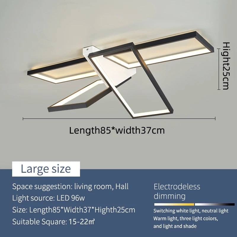 Metal Chandelier – Modern LED for Bedroom & Bedside, Living Room, Dining Room & Kitchen | Alora Contour by Evenlyr