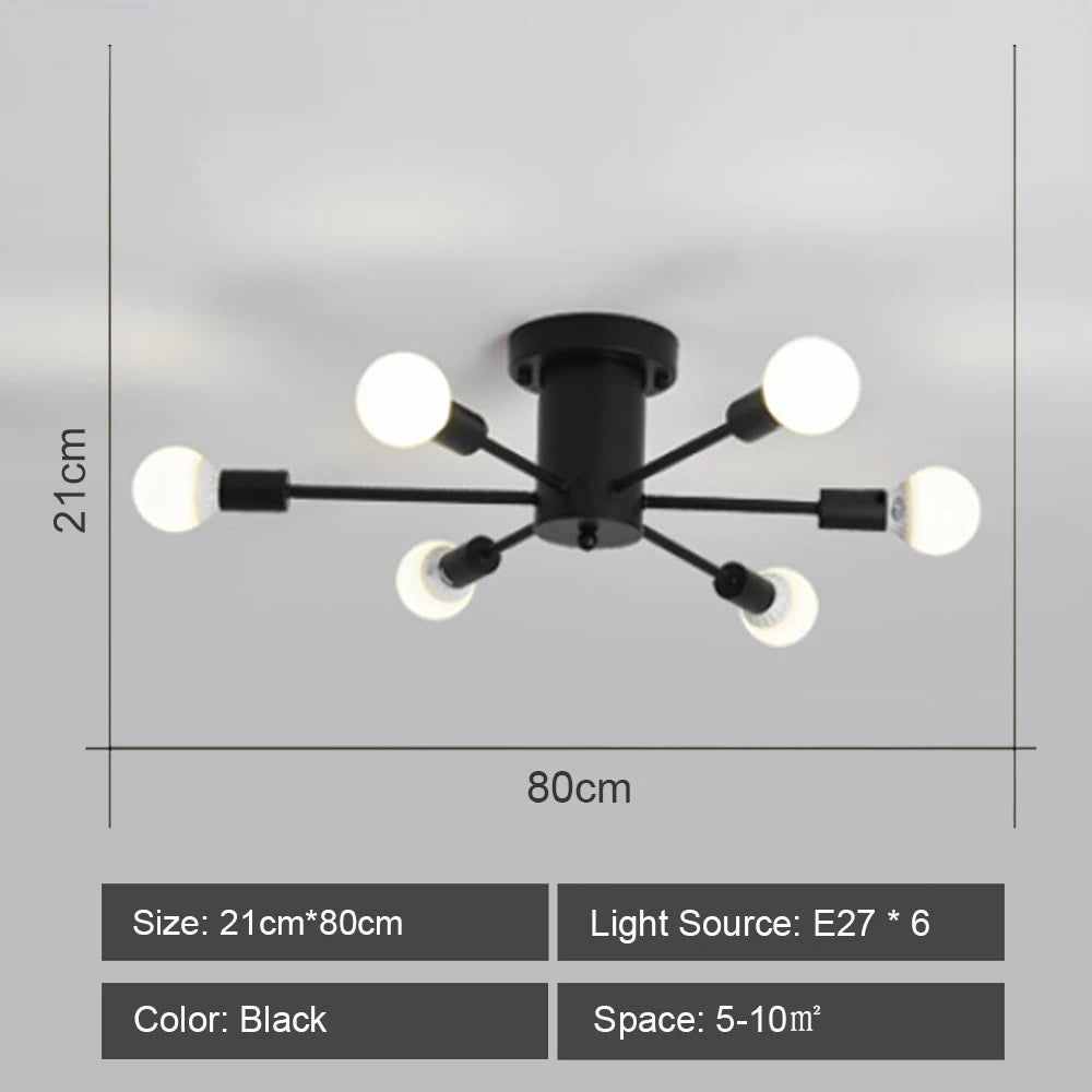 Quintara Flush Mount Modern Chandelier for Dining Room – Vintage