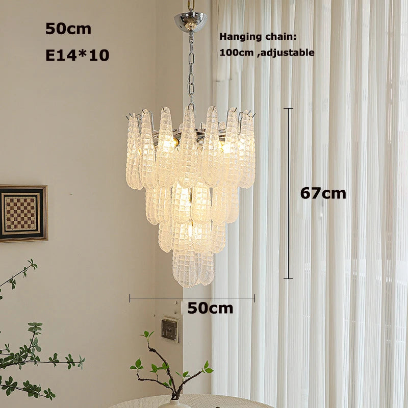 Glass Chandelier – Modern LED for Living Room, Bedroom & Bedside | Solenne Dome by Evenlyr