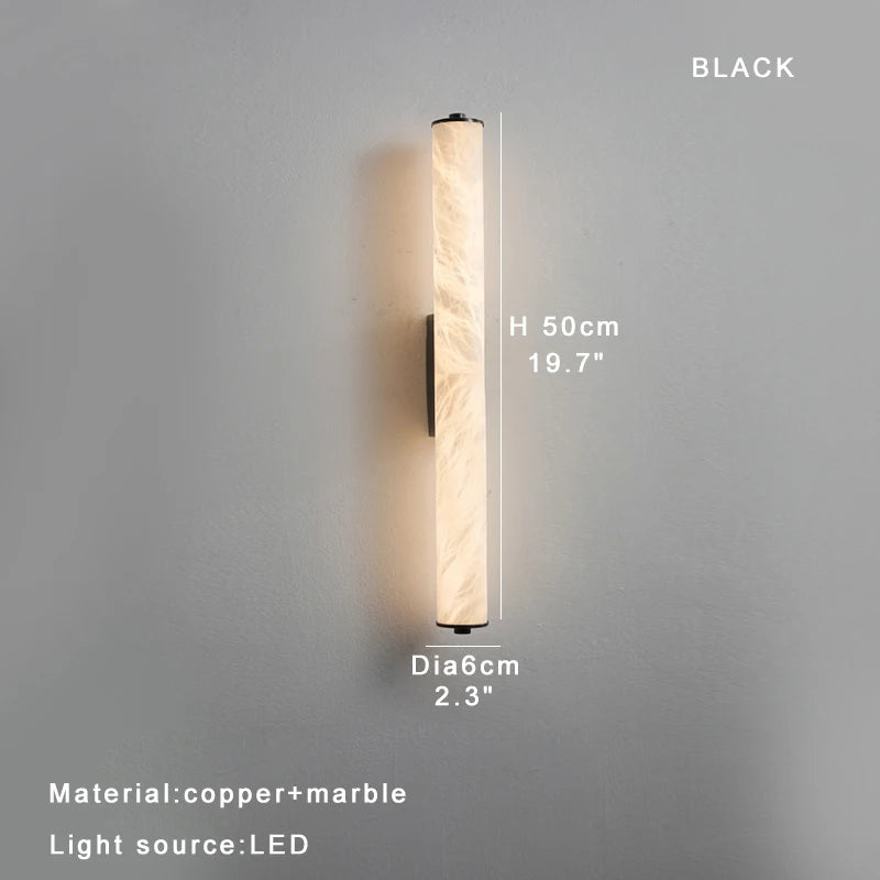 Alabaster & Marble Linear Wall Sconce – Modern Linear for Bathroom | Lunara Crest by Evenlyr