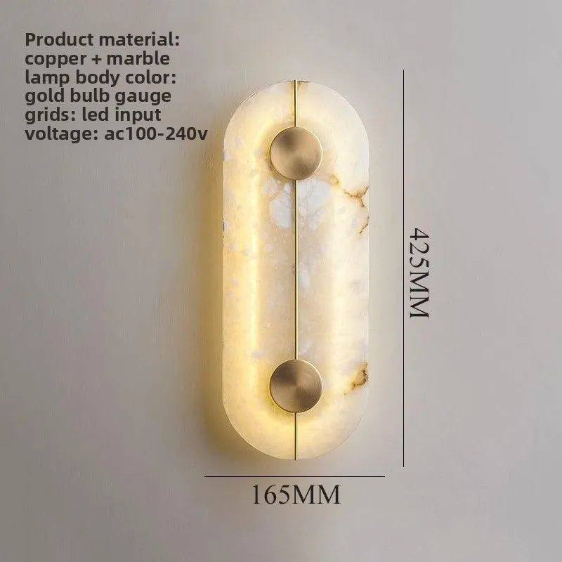 Ginevra Brass and Alabaster Wall Sconce for Bedroom – Luxury – detail view 8