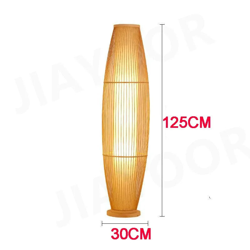 Nero Prism Bamboo and Wood Floor Lamp – Art Deco – product detail 11