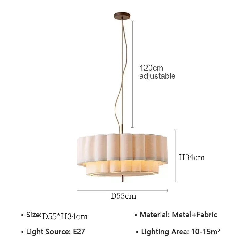 Fabric Chandelier – Wabi-Sabi Japanese for Bedroom & Bedside | Elowen Glow by Evenlyr