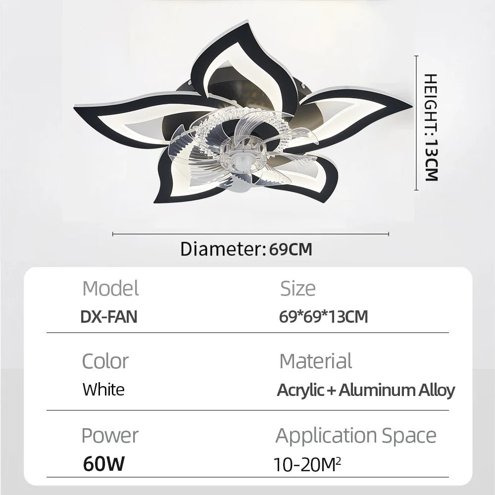 Ginevra Flush Mount Ceiling Fan with Light for Low-Ceiling Bedroom – Remote Control – detail view 9
