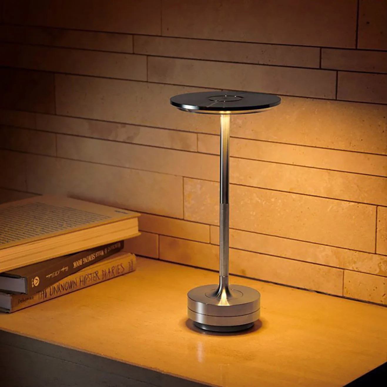 Metal Table Lamp – Modern Minimalist Cordless Rechargeable for Bedside, Desk & Office, Restaurant Table | Delphine Grove by Evenlyr