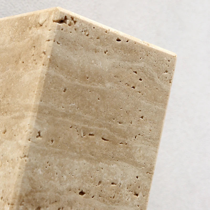 Travertine & Wood Wall Sconce – Wabi-Sabi Japanese for Bedroom, Hallway, Living Room | Fiora Beam by Evenlyr