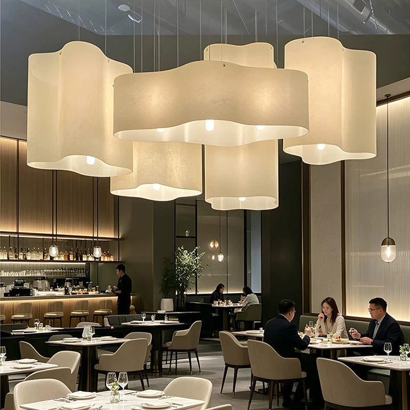 Wabi-Sabi Japanese Chandelier – Paper Dimmable LED for Hotel Lobby, Hotel Lobby | Aviana Crest by Evenlyr
