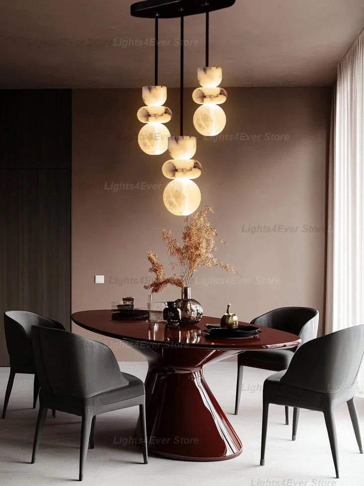 Luma Beam Alabaster Chandelier – Dimmable – product detail 5