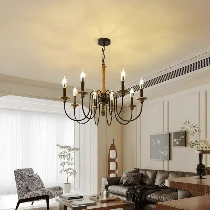 Belluno Vintage Wood Chandelier for Living Room – Nordic – product view