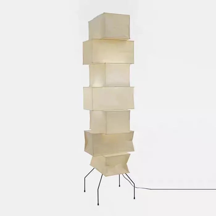 Rice Paper Floor Lamp – Wabi-Sabi Japanese for Living Room, Bedroom, Reading Corner | Mirelle Cascade by Evenlyr