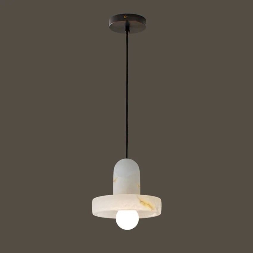 Alabaster & Marble Chandelier – Modern Minimalist for Dining Room, Kitchen Island, Living Room | Kaelis Crest by Evenlyr