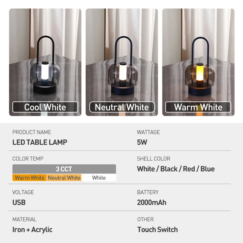 Oriana Arc Rechargeable Aluminum Desk Lamp – product view 4