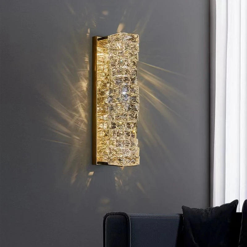 Aurelia Chrome-and-Gold Crystal Vanity Wall Light