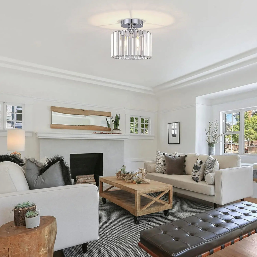 Orlena Crystal Flush Mount Ceiling Light for Bedroom – detail view 3