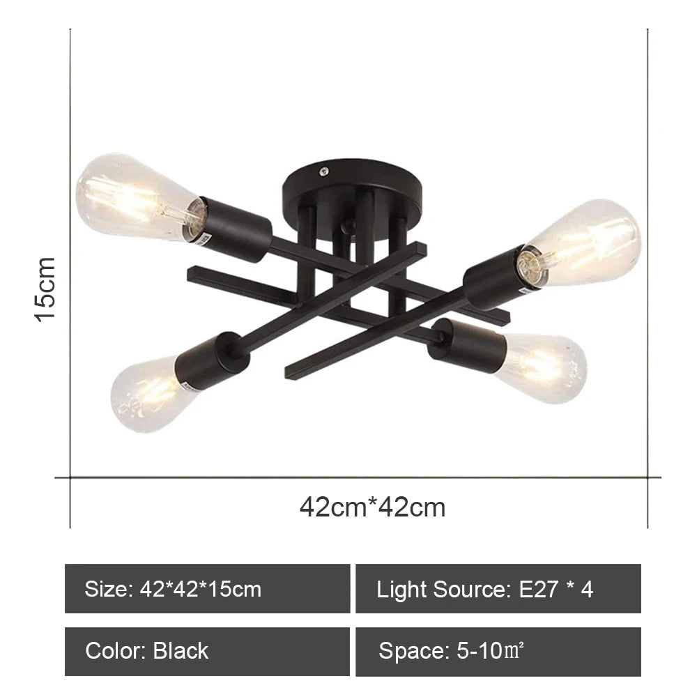 Quintara Flush Mount Modern Chandelier for Dining Room – Vintage