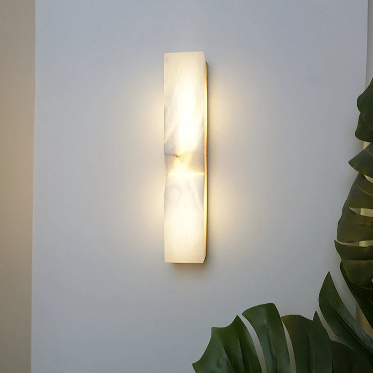 Linea Column Marble Wall Sconce – Minimalist – product detail 3