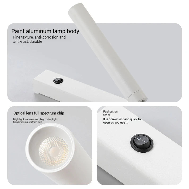 Firenze Adjustable LED Reading Wall Spotlight with Switch