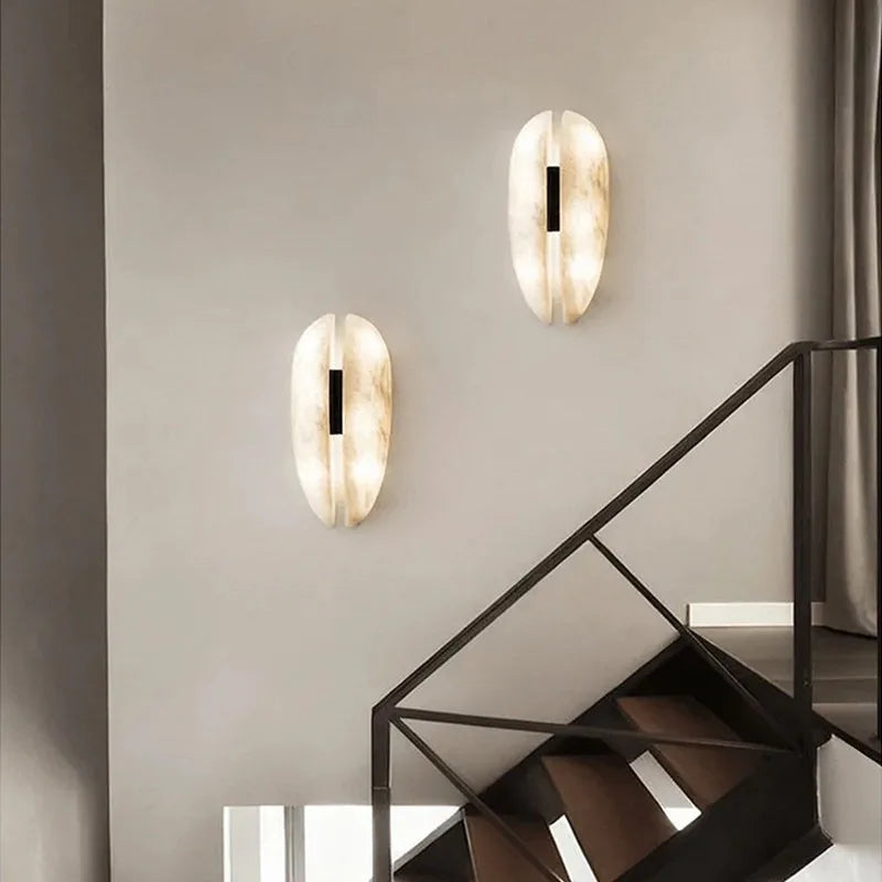 Selene Veil Sculptural Marble Wall Sconce – product view 2