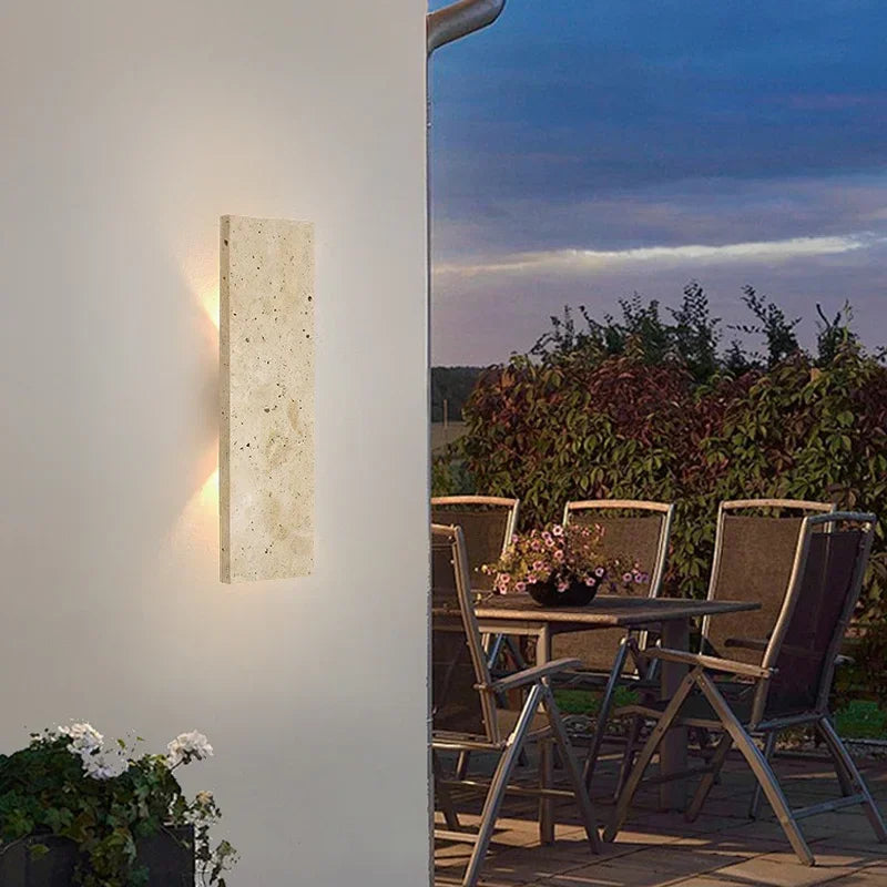 Orlena Natural Stone Linear LED Outdoor Wall Light – detail view 6