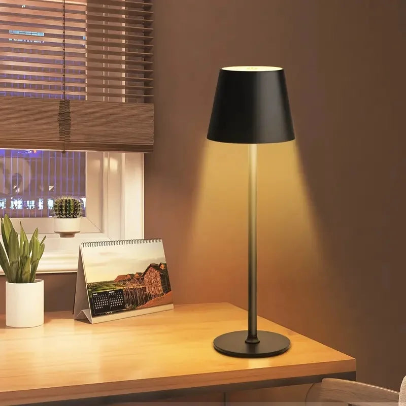 Designer Table Lamp – Nordic Modern Cordless Rechargeable for Bedside, Restaurant Table, Hotel Room | Evanthe Column by Evenlyr