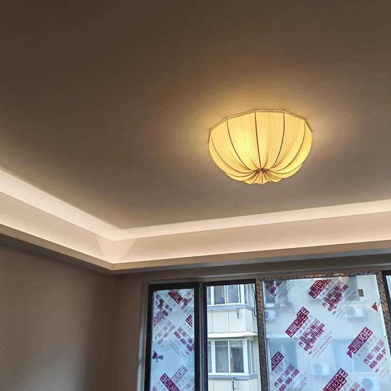Fabric Chandelier – Wabi-Sabi Nordic LED for Bedroom & Bedside, Dining Room & Kitchen | Seren Orbit by Evenlyr