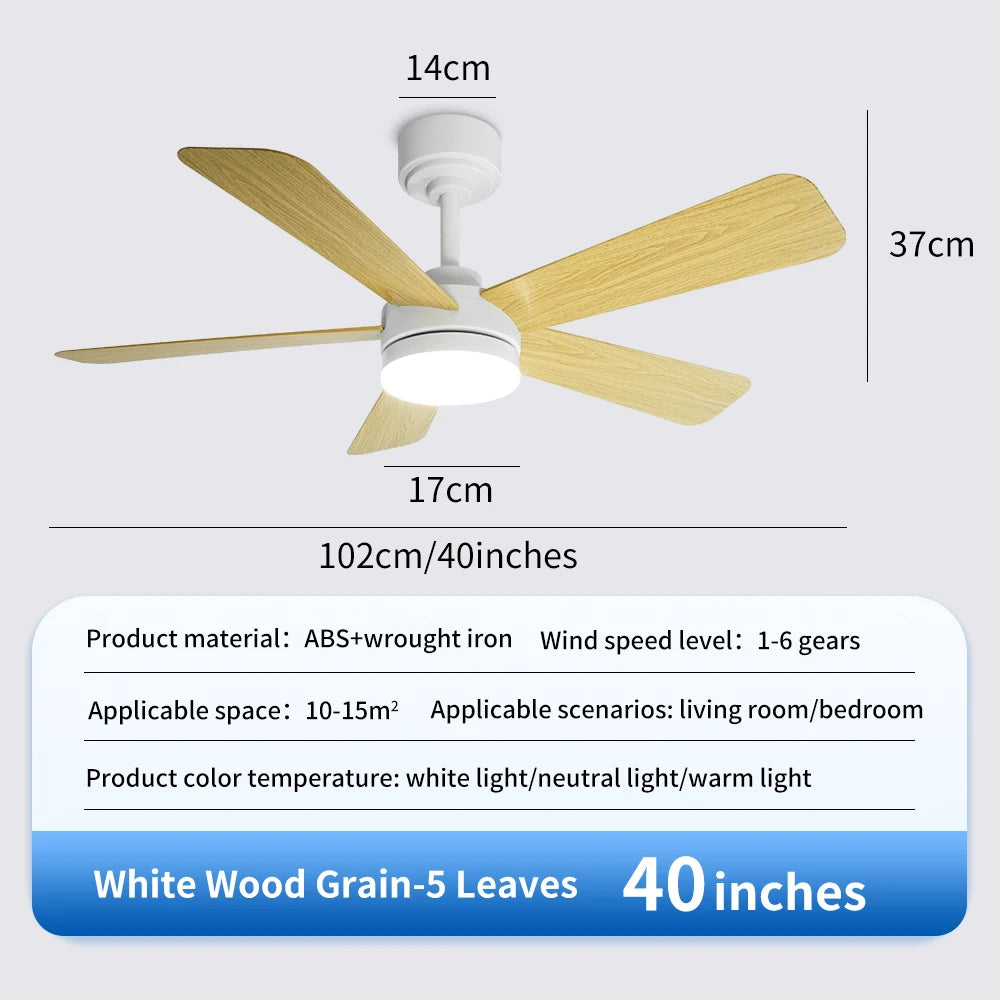 Orlena 40/52-Inch Black Ceiling Fan with Light – Remote Control