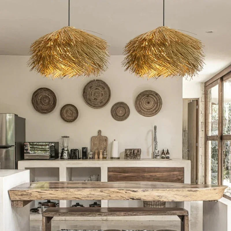 Ravena Vintage Rattan Pendant Light for Living Room